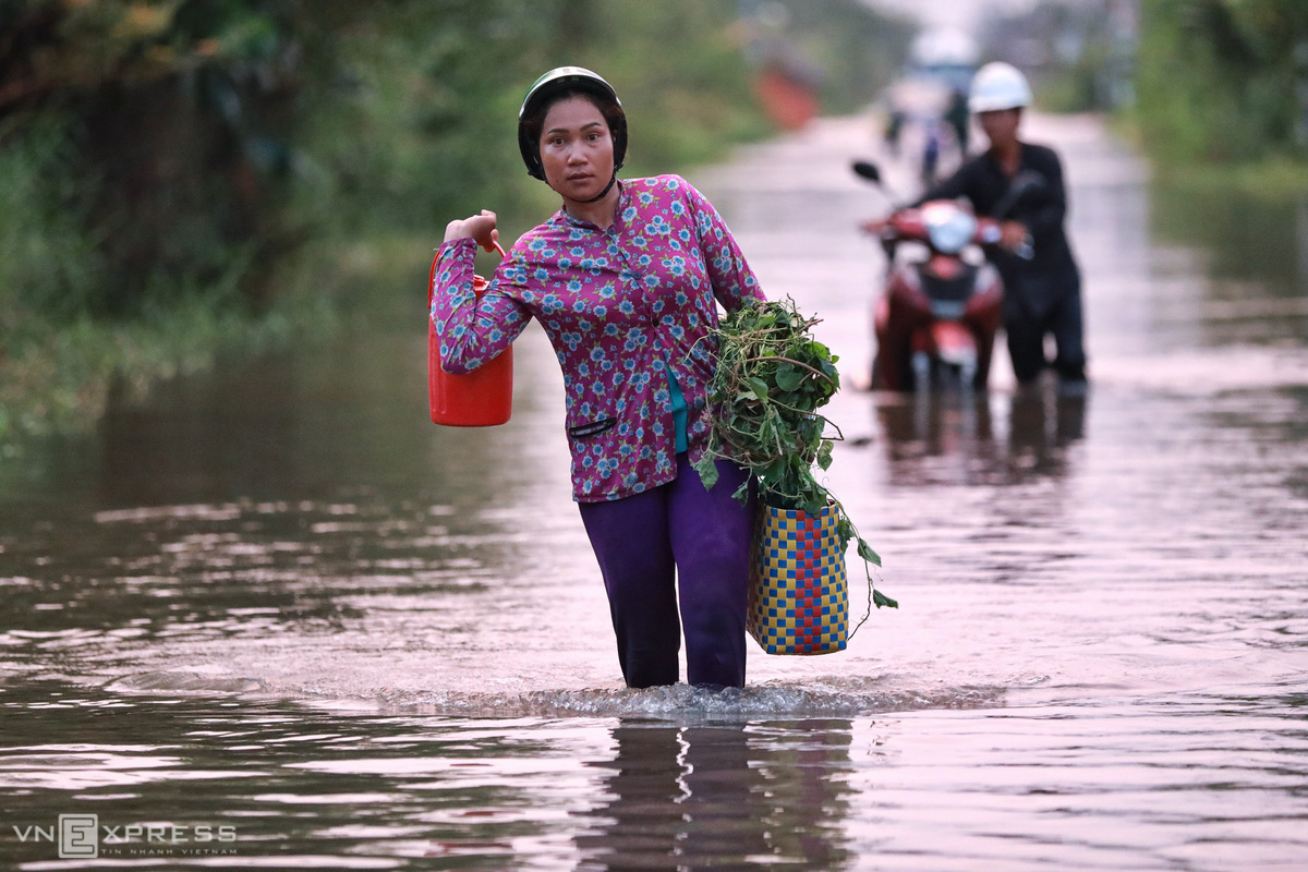 Đường Sài Gòn mênh mông nước ngày triều cường 1,7 m